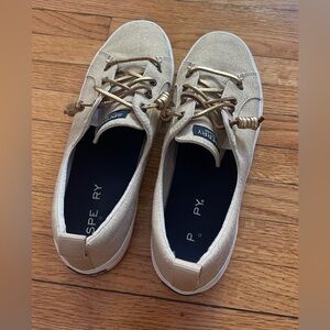 Sperry Women's Gold Canvas Sneakers 8.5